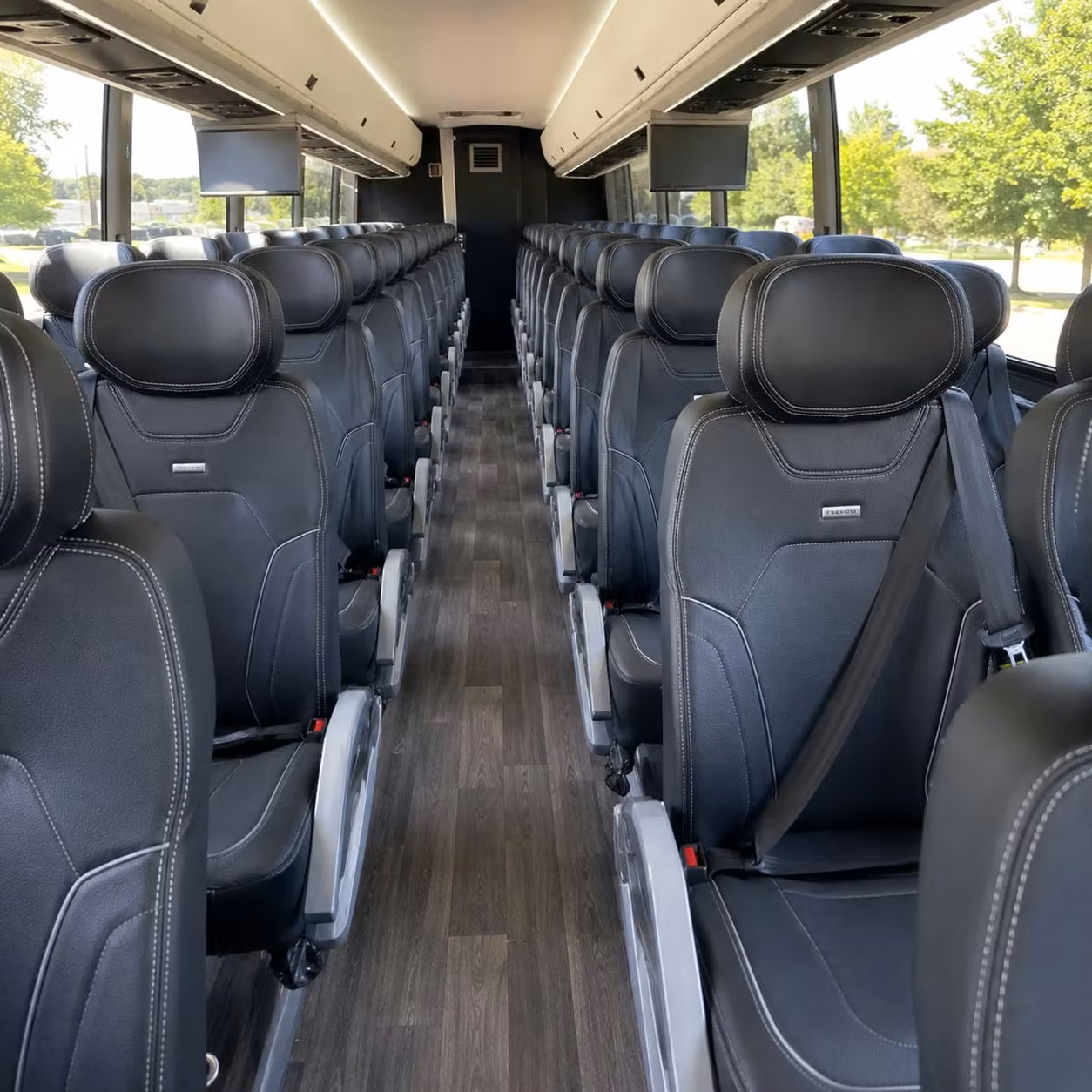 56 passenger charter bus inside
